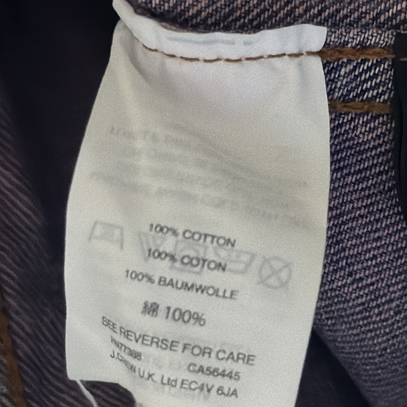 Madewell oversized distressed jean jacket with a pink undertone Sz S - Picture 6 of 9